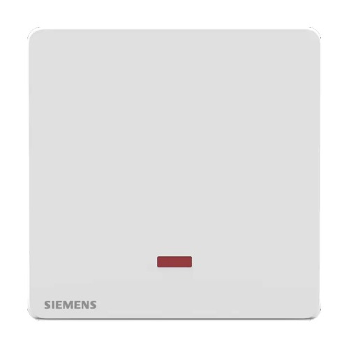 20A 1 Gang Double Pole Switch with Neon Indicator, 86x86mm, White, 250V | Siemens (Delta Arina)