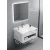 Artificial Marble Washbasin White Color Size 80 cm, Depth 50 cm with LED Mirror, 