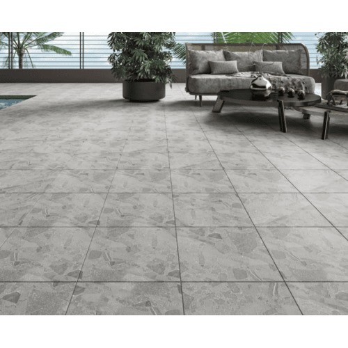 بلاط ارضيات سيراميك خارجي 33×33×1.3 سم رمادي، موديل تيرازون | شركة ابيات