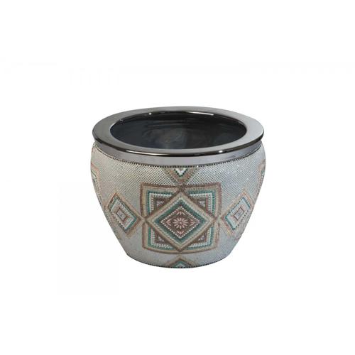 مزهرية ورد سيراميك 40×40 سم شكل دائري | حدائق السلطان