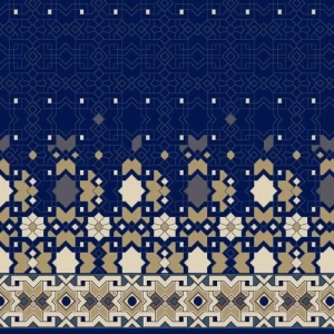 Synthetic Wool Mosque Carpet Pile Height 12 mm Navy Blue, Special Design | YT-03725214