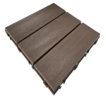 باركيه خارجي WPC بتصميم عصري، مقاس 30×30 سم، لون بني غامق