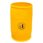 برميل بلاستيك مفتوح سعة 220 لتر، ارتفاع 93 سم، مصنوع من البولي ايثيلين، لون اصفر