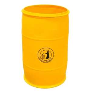 Plastic Drum 220 Litre Open Top, Height 93 cm, Polyethylene, Yellow | saudi factory for drums co. (srco)