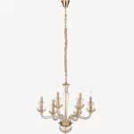 Luxurious Gold Chandelier with Red and Transparent Details, Height 50 cm, Width 73 cm, Length 73 cm