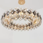 Modern Chandelier with Unique Design, Size 80×100 cm , Honey | Gold color