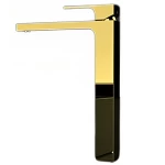 Automatic Washbasin Faucet, High, Brass, Matte Gold Color 