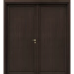 أبواب خشبية مزدوجة بريميوم بتصميم كلاسيكي، لون بني غامق، أبعاد 220 × 235 سم، موديل TR17