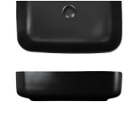 Ceramic Counter Top Wash Basin Rectangular Surface 51×40×14 cm, Matte Black Color