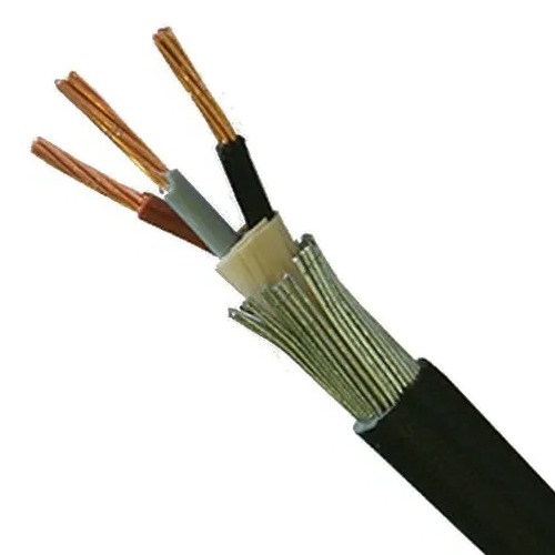 كابل مسلح 3 خطوط 10mm 0.6/1kV CU/XLPE/SWA/PVC، نحاس مجدول، 1000 متر | بحرة للكابلات
