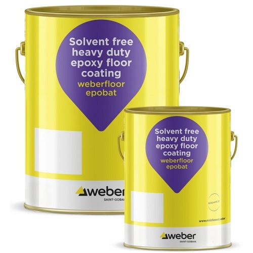Weberfloor Epobat RAL (A+B) 7040 Epoxy Floor Coating, Red, 14 kg Pack | Sodamco-Weber