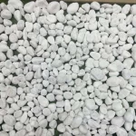 Matte medium decorative stone, weight 10 kg, size 3-5 cm, white color