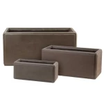 وعاء بوليريسين اسمنتي، مقاس 36×80×80 سم، شكل مستطيل ، لون بني