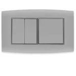 مفتاح كهرباء ثلاثى دركسيون 10 امبير أمنية الفنار مقاس 14×7 سم اللون رمادي بحلقة رمادى