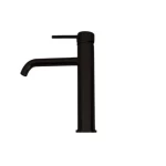 Brass Sink Mixer, Shiny Titanium Color, 15 Bar Pressure, Height 32 cm, Depth 21 cm, Diameter 4.45 cm