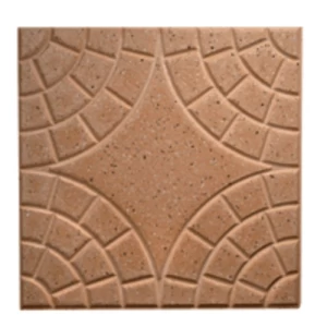 بلاط أسمنتي للأرضيات 40x40x4 سم لون أحمر فاتح تصميم أرباع دوائر كلاسيكو | شركة الوسد للصناعة