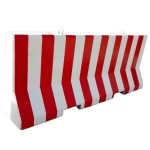 Red and White Reinforced Concrete Barriers Size 100*100*50 cm With Two Hook, Two Forklift Opening for Lifting and Slotted Drain Holes