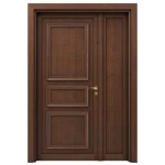 باب خشبي ونصف متين، بني، مقاس 160×235 سم، موديل EXO5