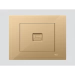 فيش كمبيوتر مفرد دي 3 بيانو، لون ذهبي، مقاس 7×7 سم، كات6