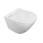  Wall Hung Toilet, Round Shape, Size 18 cm, White Color 