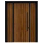 باب خارجي معدني عصري، مقاوم للصدأ، أسود وبني، صناعة إماراتية، موديل AL-78