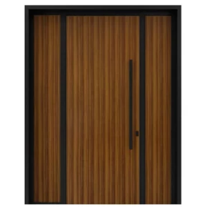 Modern Metal Exterior Door Rust Resistant Black and Brown, UAE Made, Model AL-78 | 