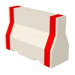 حواجز خرسانية مقاس 120*100*55 سم مسلح اللون احمر وابيض بدون هوك مع فتحتين فورك ليفت للرفع وفتحات تصريف