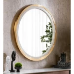 Circle Wall Mirrors Size 102x102x4 cm, Gold And Beige Color, Bale Design