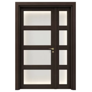 Premium Wooden Double Door 160×235 cm, Dark Brown | 