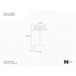 Teresina LED Decorative Lamp for Table, White Color, Size 190x380 mm