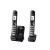 Panasonic Cordless Telephone with Dual Handsets, Black Color