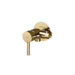 Copper Water Mixer for Bidet Equipped with Holder, Pressure 15 Bar, Dimensions Ø7×16.5 cm, Shiny Gold Color