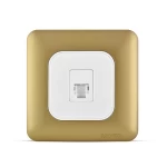 فيش تليفون مفرد نظام امريكى جاك 3 خط، لون ذهبي، 7×7 سم | سبكترا 