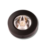 Small LED Spotlight, 3W Power, 7.5 cm Diameter, 1.5 cm Height, Black Color