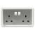 13A Twin Gang Switched Socket with Indicator, Dark Silver, 86x146mm, 250V, Siemens (Delta Seata)