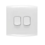 مفتاح كهرباء مزدوج دركسيون 20 امبير  ألف الفنار مقاس 7×7 سم اللون ابيض 