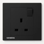 فيش مفرد 13 امبير مع مفتاح تشغيل ومؤشر، رمادي داكن، 86×86 مم، 250 فولت، ماركة سيمنز (دلتا ريلفا)