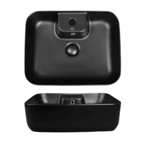 Countertop Washbasin 15.5x40x50 cm, Matte Black Rectangular | Hatch Company