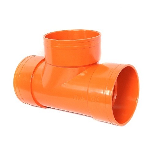 UPVC Tee 90° Size 4 inch Orange Color | Al mona for innovative pipe solutions