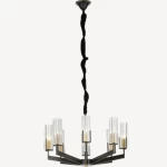Crystal Ceiling Light Luxury Design, Black | Gold Color, Dimensions 86x47x24 cm
