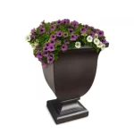Fiberglass Decorative Planter, Width 37 cm, Depth 37 cm, Height 48 cm,  Black Color.