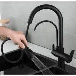 Kitchen Sink Mixer With Desalination Filter, Matte Black Color