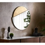 Decorative Mirrors Length 80 cm, Width 77 cm, Height 1.7 cm, Brass Color, Island Design