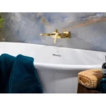 خلاط بانيو استحمام ذهبي، ارتفاع 38.5 سم، عرض 23.5 سم، الطول 51.5 سم