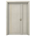 باب خشبي ونصف عالي الجودة، مقاس 160 × 235 سم، رمادى، موديل GMO2