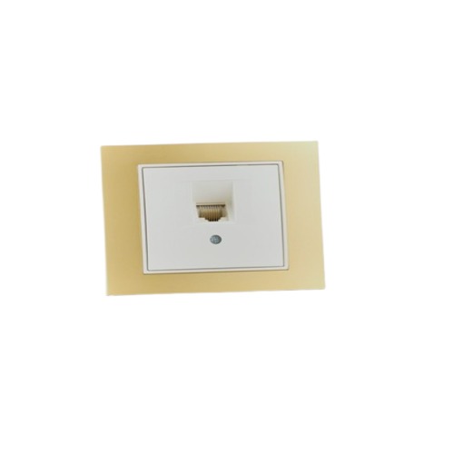 Single Data Socket B3, Size 7 × 7 cm, Gold Color | N2443W