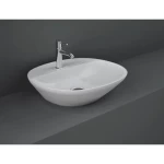 مغسلة حمام أعلى الكاونتر، مقاس 50×42 سم، ارتفاع 13 سم، أبيض جبال الألب | راك للخزف