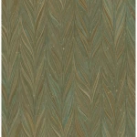 American Wallpaper Dark Green Color Wavy Design, Size 10mx0.53m, Model ZA30004