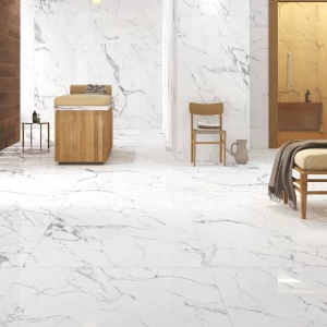 Polish Porcelain Tiles 120x120 cm, White Color, White Mount Model | Abyat Company