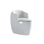 كرسي حمام أرضي سيراميك، مقاس 30 سم، غطاء UF، أبيض